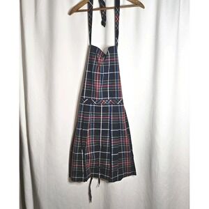 Vera Bradley tartan plaid BIB APRON tablier  PLEATED FRONT RET32